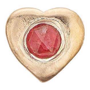 Christina Collect gullbelagt 925 sterlingsølv Ruby Heart Lite gullbelagt hjerte med rød rubin, modell 603-G2